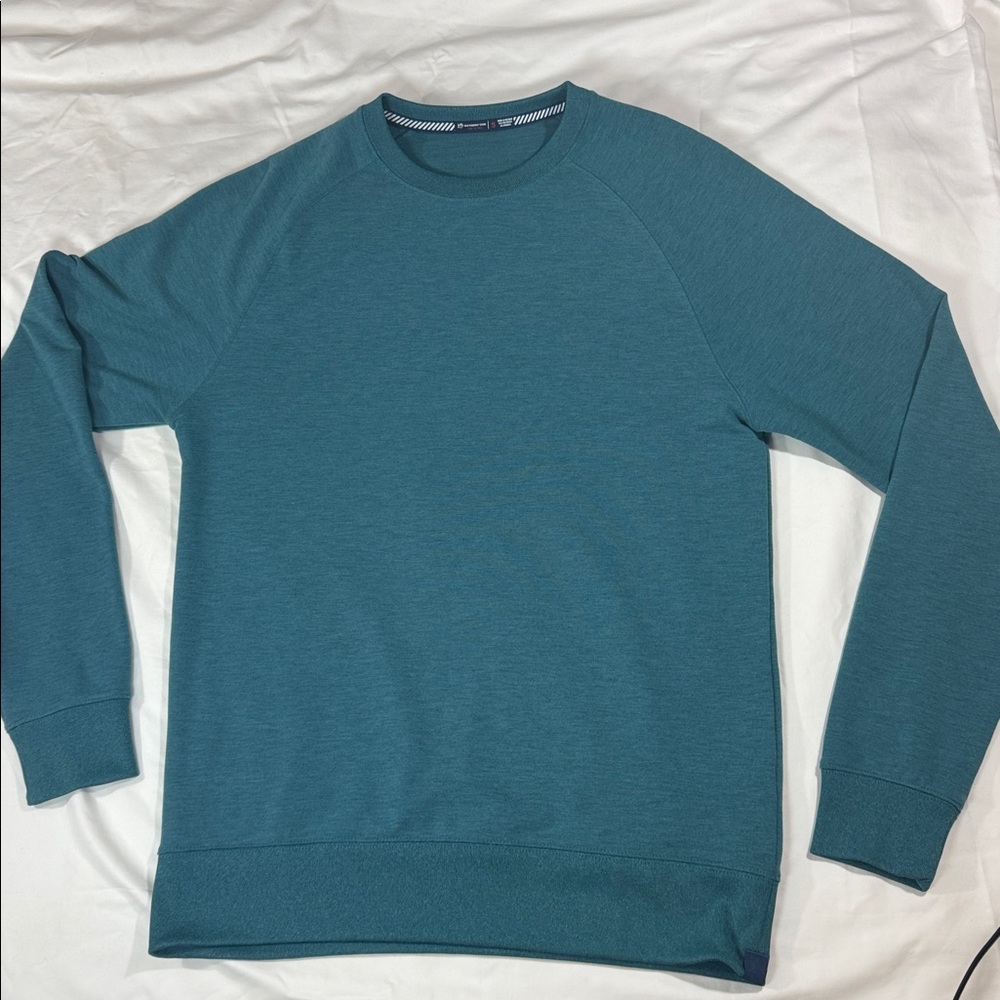 Southern Tide Men’s Anchorage Crew Pullover Teal Blue- Size Small